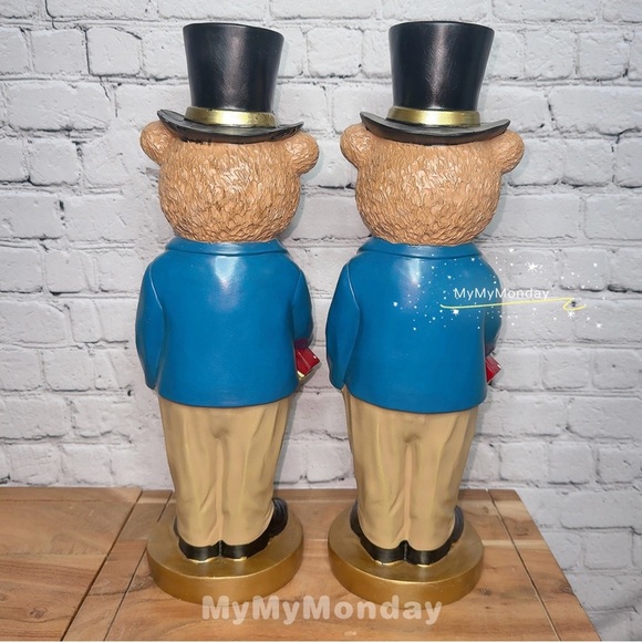 Ralph Lauren Inspired Teddy Bear Figurine Set of 2 - Picture 5 of 6